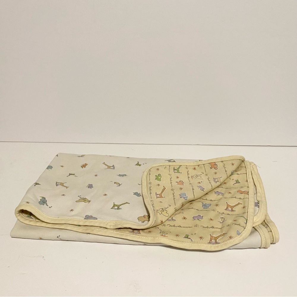 Vintage Carters John Lennon Yellow White Animals Baby Blanket Love Parade Cotton